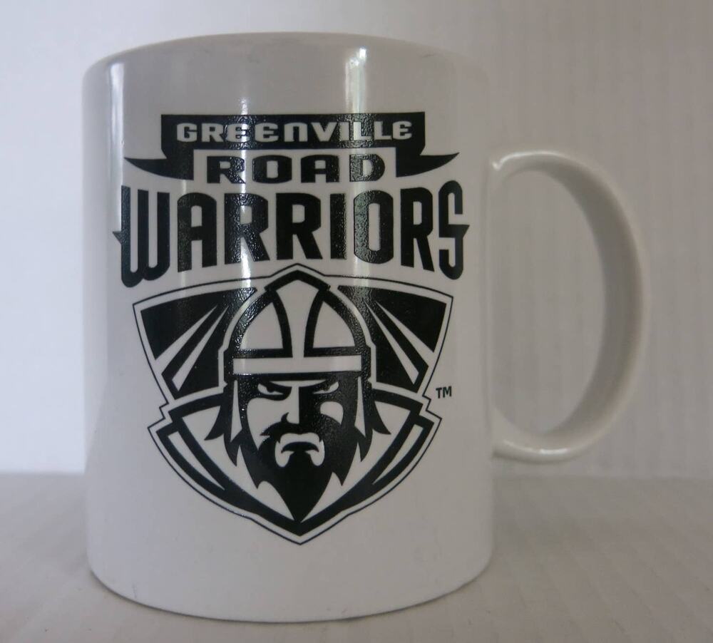 GREENVILLE ROAD WARRIORS Hockey Team Mug with Logo South Carolina White
